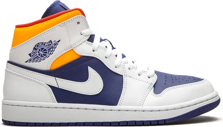 Air Jordan 1 Mid "Royal Blue/Laser Orange" sneakers