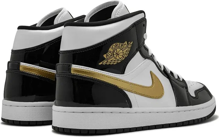 Air Jordan 1 Mid SE "Black/Gold Patent Leather" sneakers - Image 3