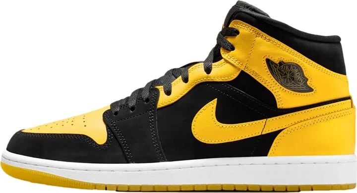 Air Jordan 1 Mid SE Black / Varsity Maize - White HJ6654-071 Men's