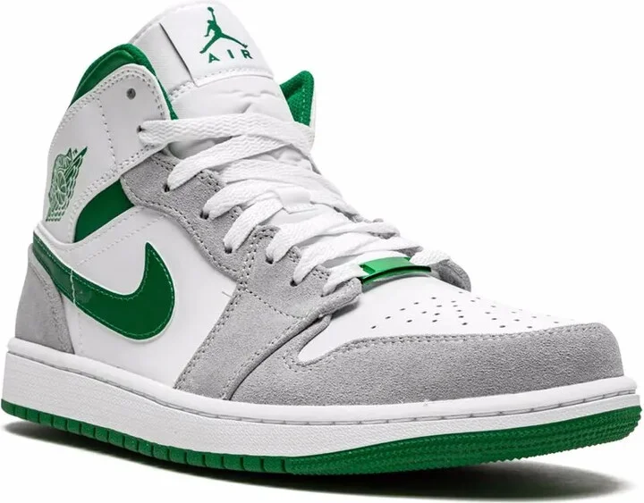 Air Jordan 1 Mid SE "Grey/Pine Green/White" sneakers - Image 2