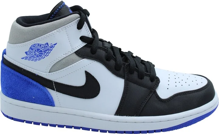 Air Jordan 1 Mid SE in White Hyper and Royal Black Leather