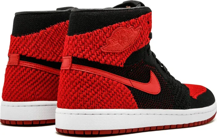 Air Jordan 1 Retro Hi Flyknit "Black/Varsity Red/White" sneakers - Image 3