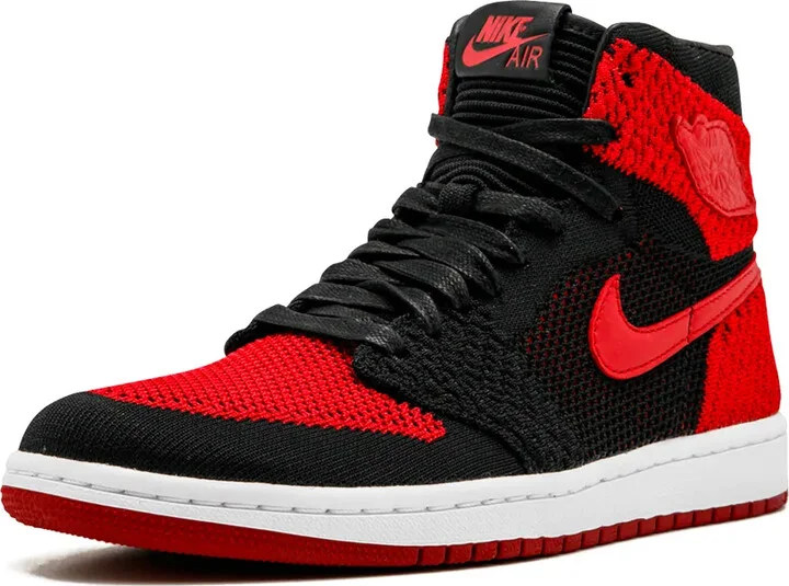 Air Jordan 1 Retro Hi Flyknit "Black/Varsity Red/White" sneakers - Image 4