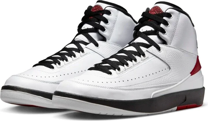 Air Jordan 2 'Chicago' DX2454-106 Men's 5 White Leather Casual Shoes EFAS43