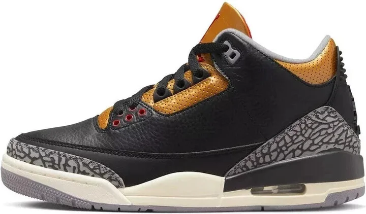 Air Jordan 3 CK9246-067 Sneaker Women's US 5 Black Gold Lifestyle Shoes GBNC286
