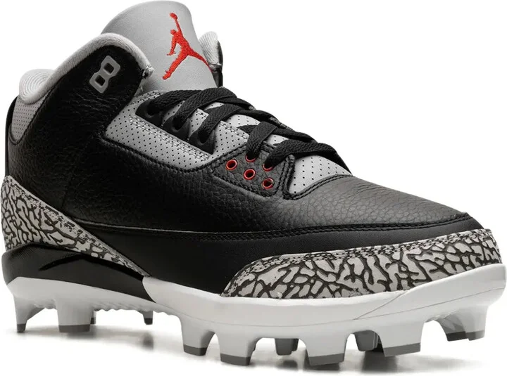 Air Jordan 3 Retro "Black/Fire Red/Cement Grey/White" cleats - Image 2