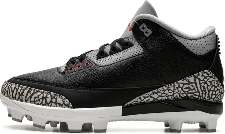 Air Jordan 3 Retro "Black/Fire Red/Cement Grey/White" cleats - Image 5