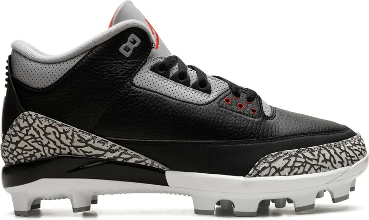 Air Jordan 3 Retro "Black/Fire Red/Cement Grey/White" cleats
