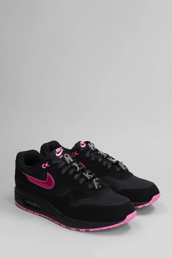 Air Max 1 Prm Sneakers In Black Suede And Fabric - Image 2
