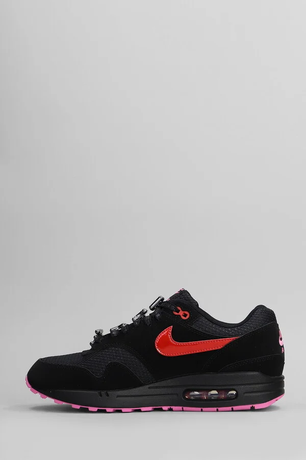 Air Max 1 Prm Sneakers In Black Suede And Fabric - Image 3