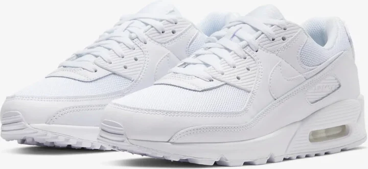 Air Max 90 CN8490-100 Sneaker Men's White Leather Low Top Running Shoes