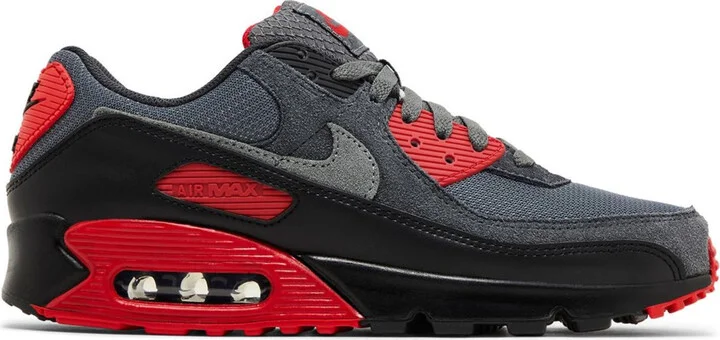 Air Max 90 Smoke Grey Fire Red