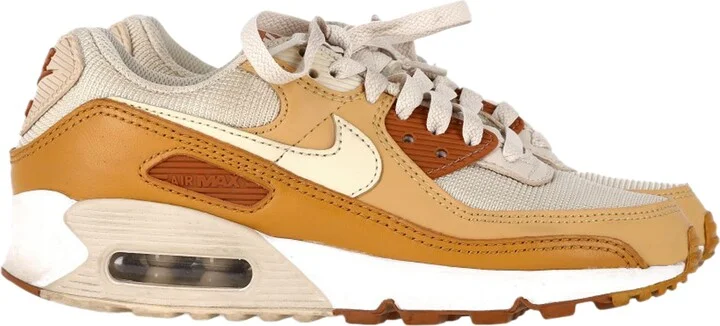 Air Max 90 Sneakers in Caramel Nylon and Leather