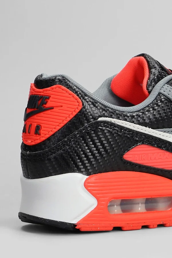 Air Max 90 Sneakers In Grey Leather And Fabric - Image 5