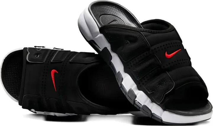 Air More Uptempo "Black/White/Red" slides - Image 2