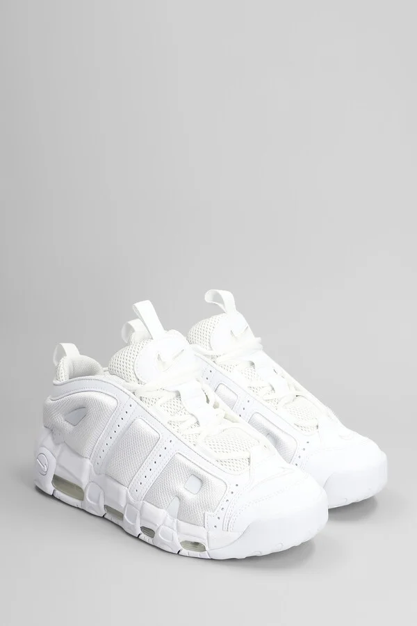 Air More Uptempo Low Sneakers In White Leather And Fabric - Image 2