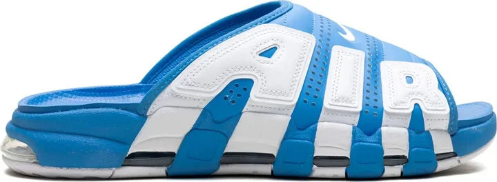 Air More Uptempo "University Blue/White" slides