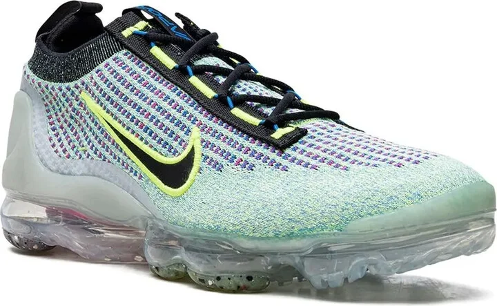 Air Vapormax Flyknit 2021 ''Volt/Black-Photo Blue-Metallic'' sneakers - Image 2