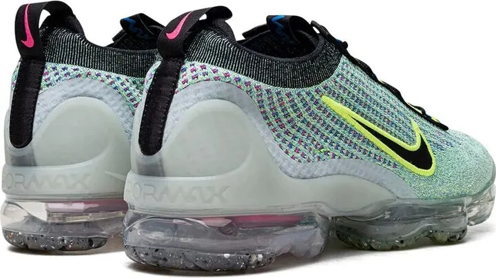 Air Vapormax Flyknit 2021 ''Volt/Black-Photo Blue-Metallic'' sneakers - Image 3