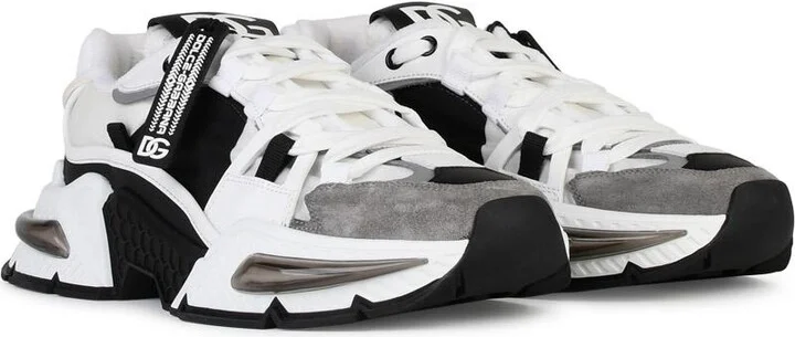 Airmaster Gray And Black Leather Blend Sneakers - Image 2