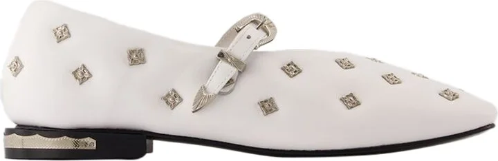 Aj1342 Ballerinas - Toga Pulla - Leather - White