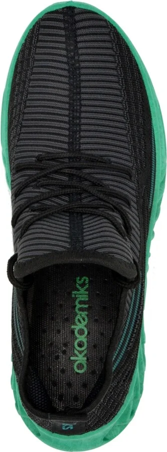 Akademiks Men's Fit 2.0 Knit Jogger Sneakers - Black, Teal - Image 4