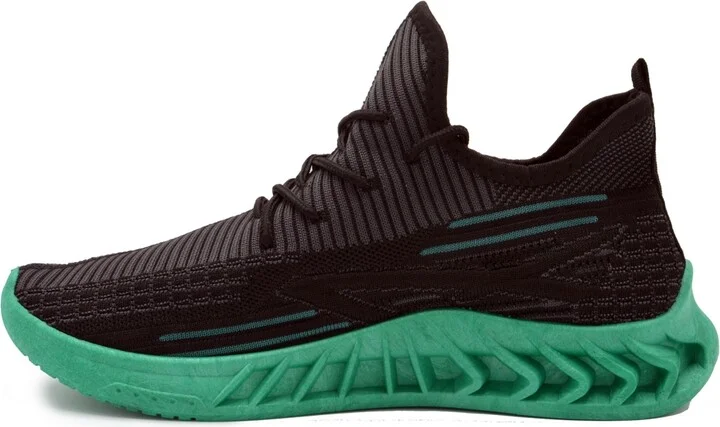 Akademiks Men's Fit 2.0 Knit Jogger Sneakers - Black, Teal - Image 6