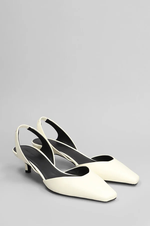 Akila Pumps In Beige Leather - Image 2