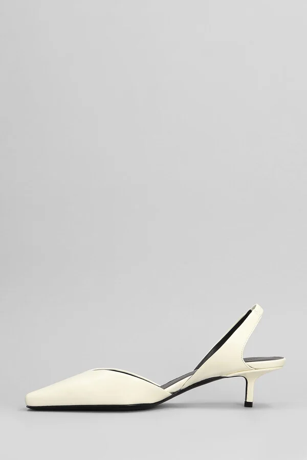 Akila Pumps In Beige Leather - Image 3