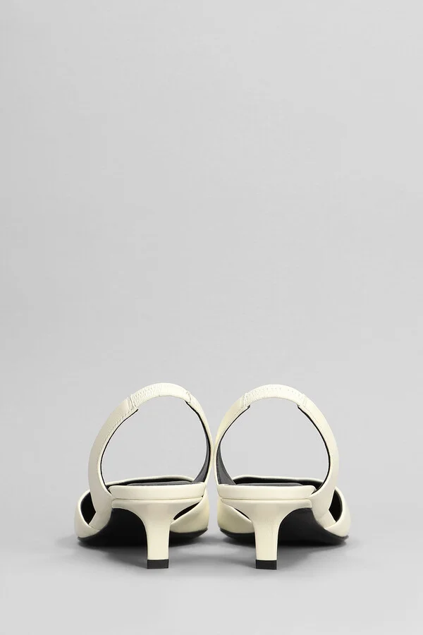 Akila Pumps In Beige Leather - Image 4
