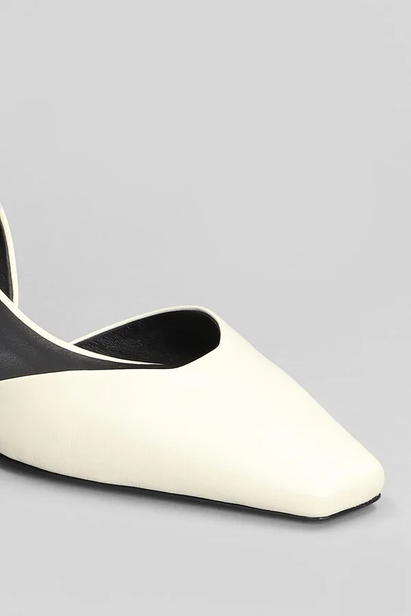 Akila Pumps In Beige Leather - Image 5