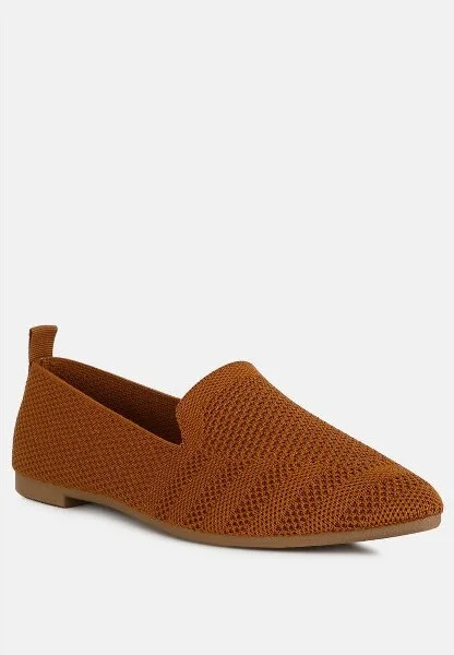 Akili Knit Textile Solid Flats Women - Image 4