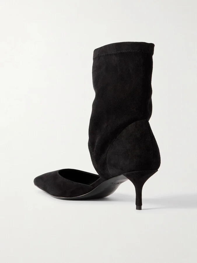 Alaïa - 55 Cutout Suede Ankle Boots - Black - Image 3