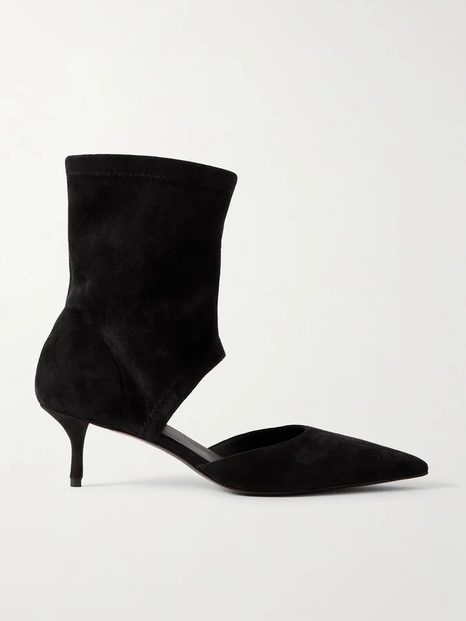 Alaïa - 55 Cutout Suede Ankle Boots - Black