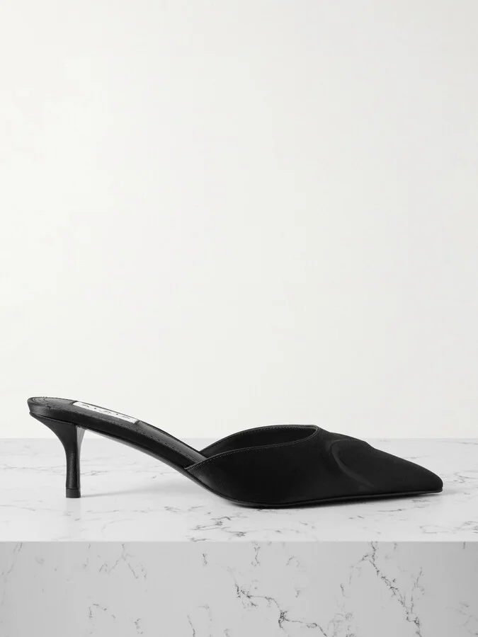 Alaïa - 55 Satin Mules - Black