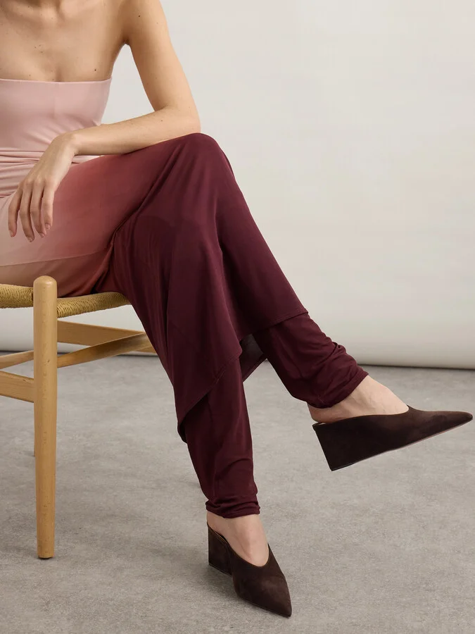 Alaïa - 75 Suede Point-toe Wedge Mules - Brown - Image 2