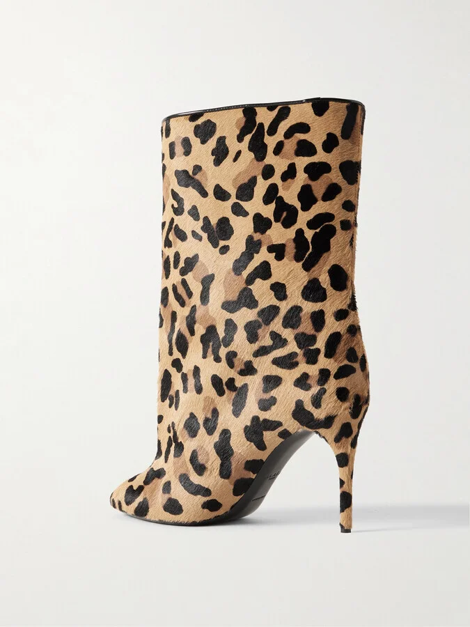 Alaïa - 90 Leopard-print Calf Hair Ankle Boots - Animal print - Image 3