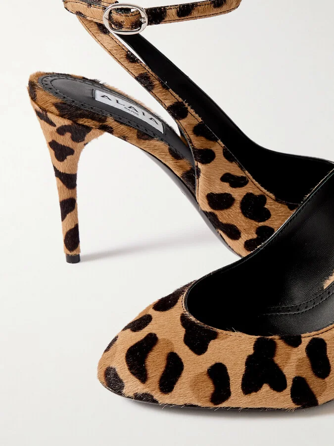 Alaïa - 90 Leopard-print Calf Hair Pumps - Animal print - Image 4