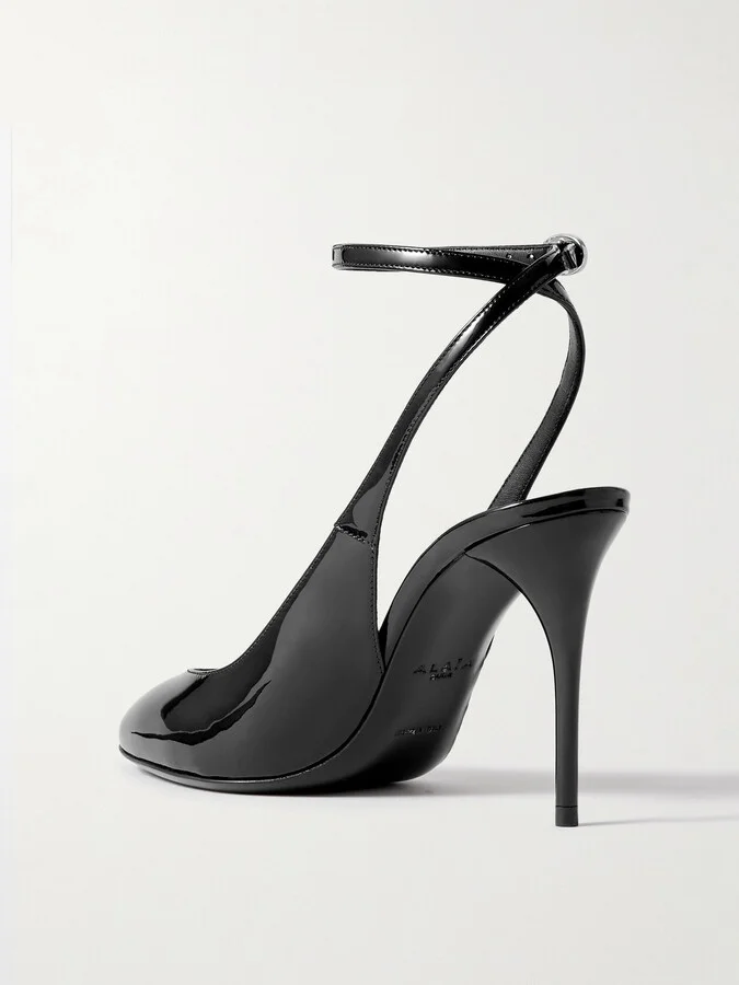 Alaïa - 90 Patent-leather Pumps - Black - Image 3