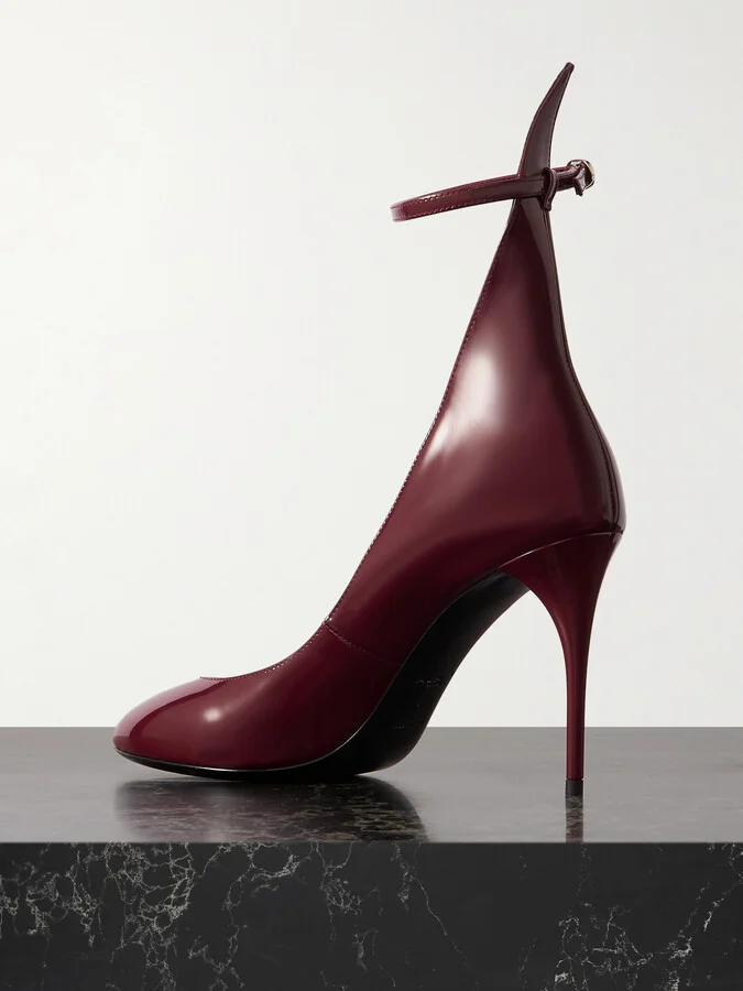 Alaïa - 90 Patent-leather Pumps - Burgundy - Image 3