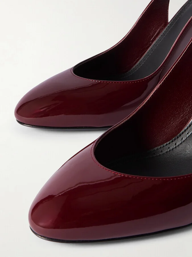 Alaïa - 90 Patent-leather Pumps - Burgundy - Image 4