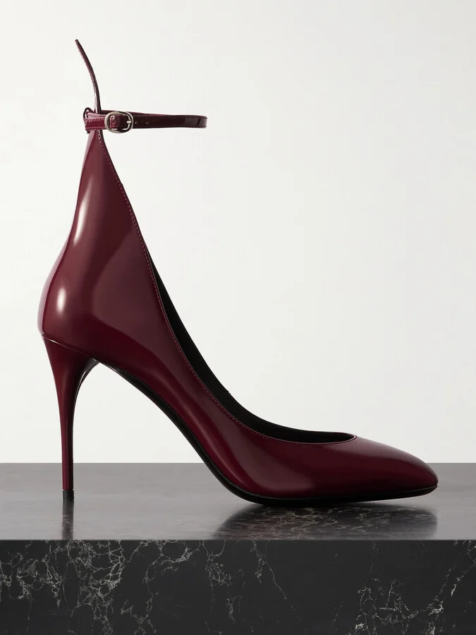 Alaïa - 90 Patent-leather Pumps - Burgundy