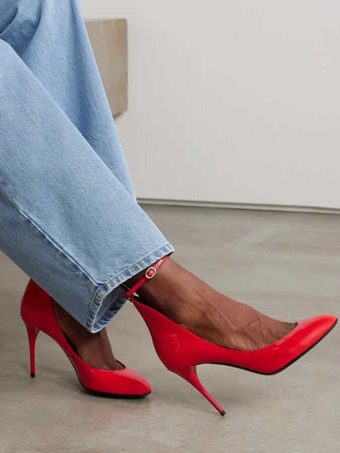 Alaïa - 90 Patent-leather Pumps - Red - Image 2