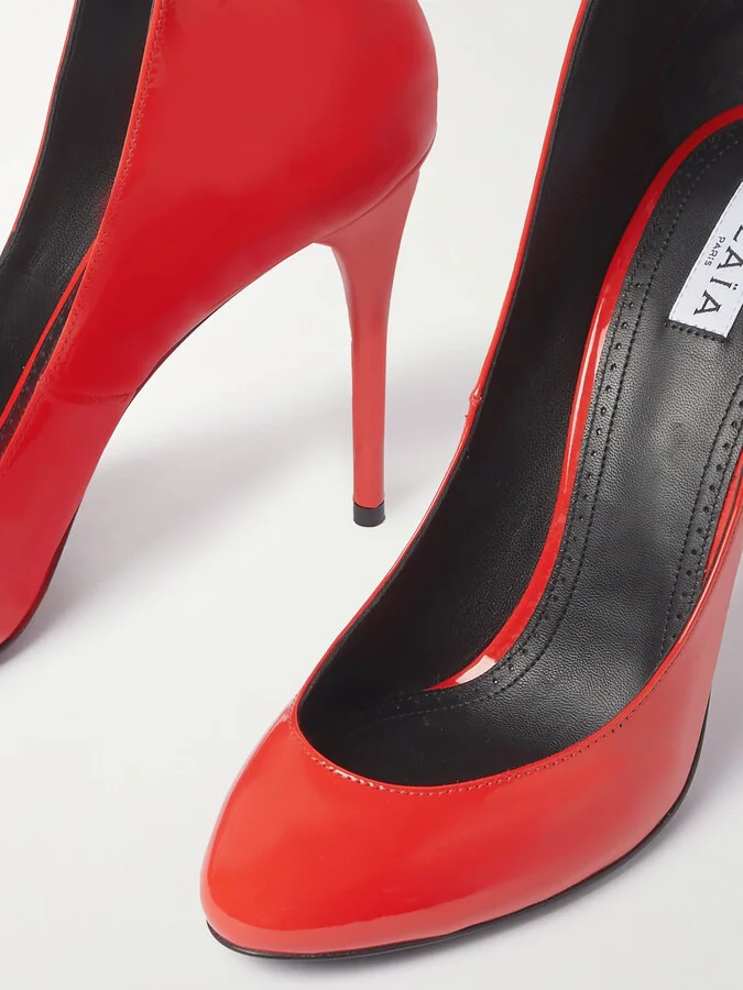 Alaïa - 90 Patent-leather Pumps - Red - Image 4