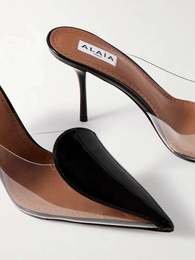 Alaïa - 90 Pvc And Patent-leather Mules - Black - Image 4
