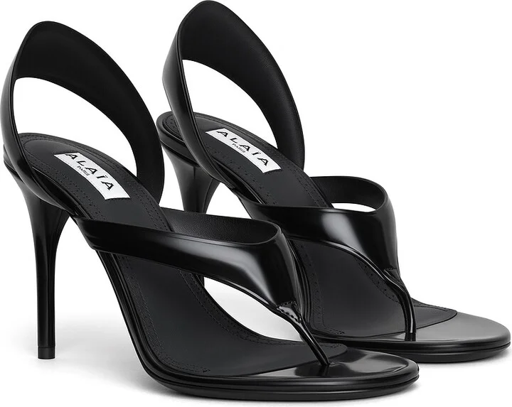 ALAÏA ALAΪA Thong Sandal in Black