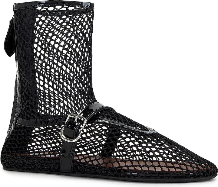 ALAÏA Ankle Ballerina Flat in Black - Image 2