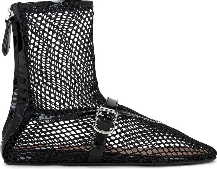 ALAÏA Ankle Ballerina Flat in Black