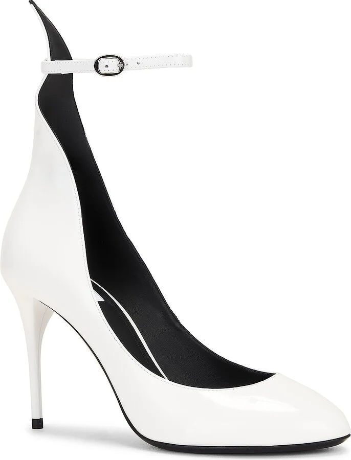 ALAÏA Ankle Strap Pump in White - Image 2