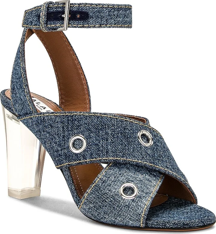 ALAÏA Ankle Strap Sandal in Blue - Image 2